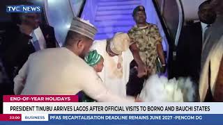 President Tinubu Arrives In Lagos For End-Of-The-Year Holidays