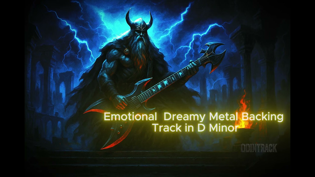 Cinematic Dark Metal in D# Minor | Guitar Solo Practice & Improvisation