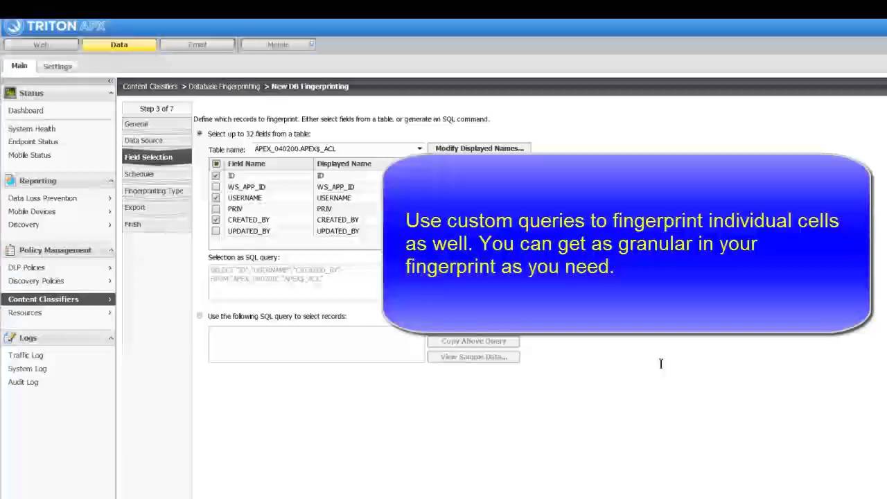 Part 2 Creating Database Fingerprinting Classifiers in the TRITON