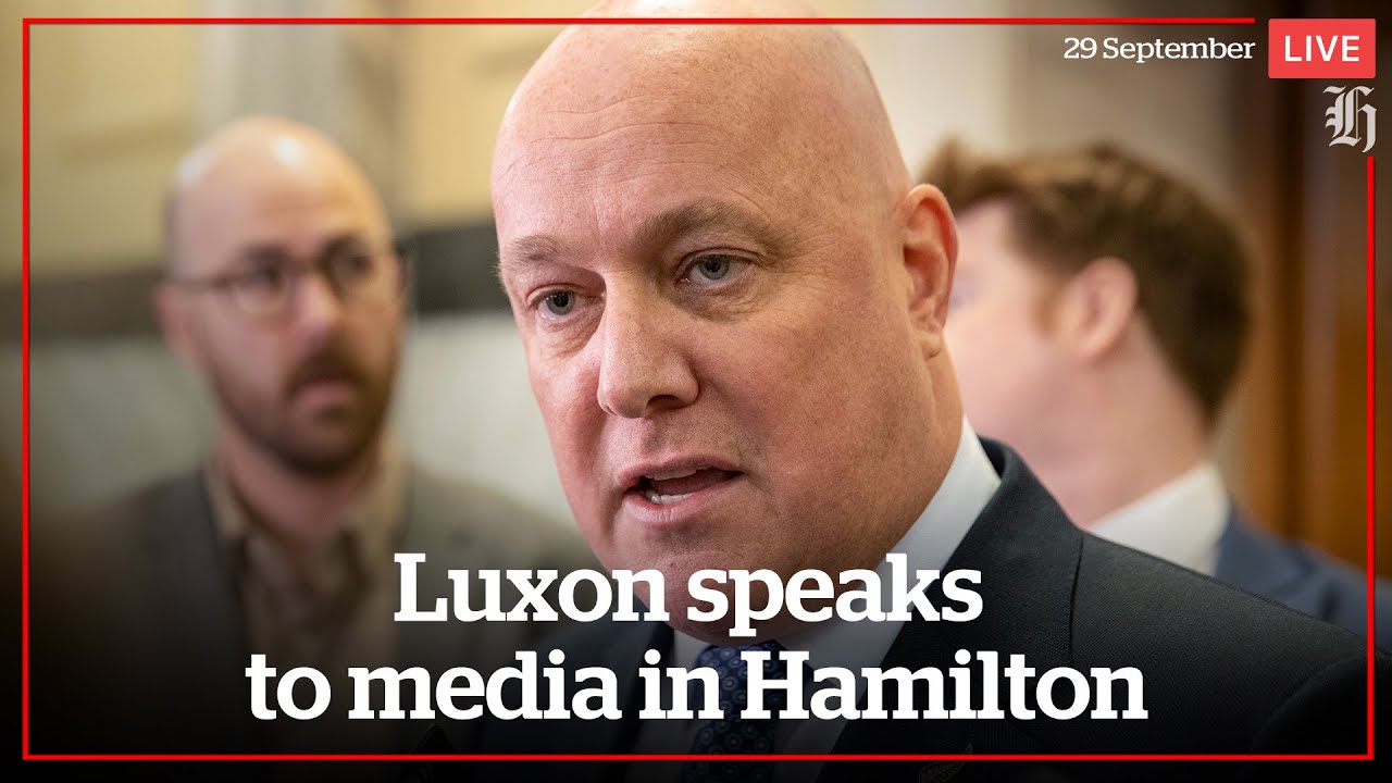 Luxon speaks to media in Hamilton | nzherald.co.nz - YouTube