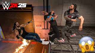 Roman Reigns Destroys Cm Punk And Drew Mcintyre At Backstage - Wwe 2K25 Gameplay