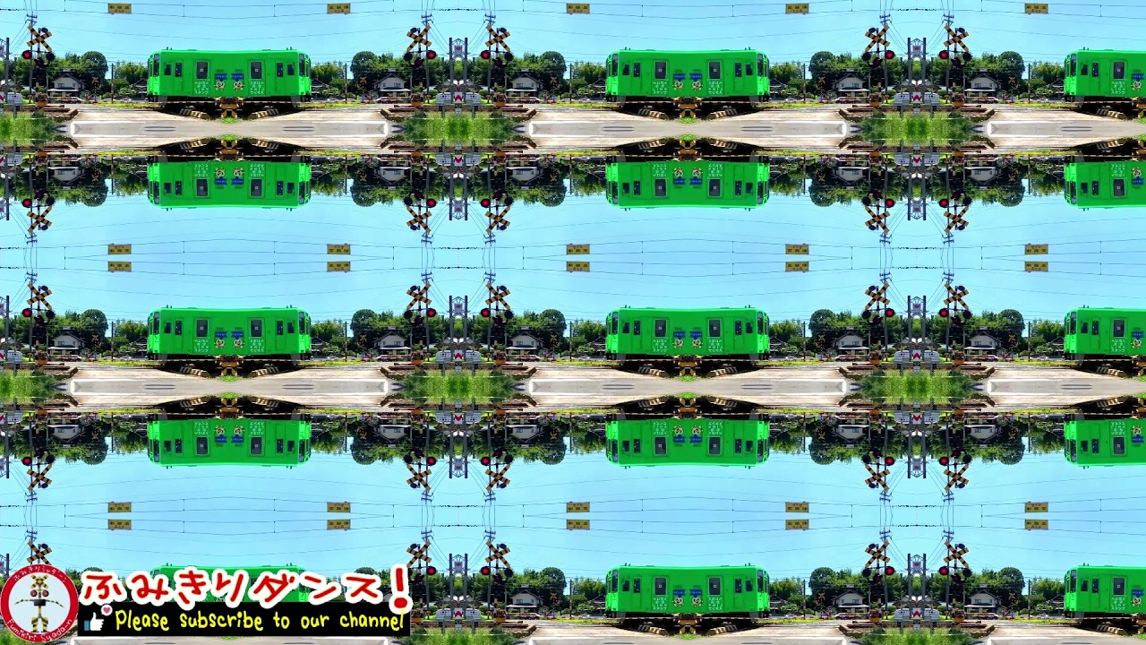 踏切ダンス 011【Synchronized Railroad crossing】 Japanese railroad crossing「Level Crossings & Trains」