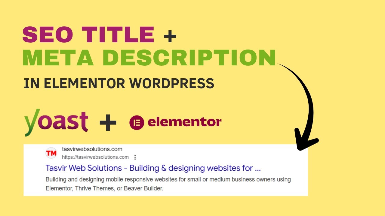 How to add yoast SEO Title and Meta Description in Elementor WordPress ...