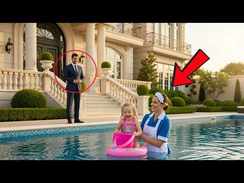 EL EMPRESARIO LLEGÓ TEMPRANO A CASA Y VIO A LA SEÑORA DE LA LIMPIEZA CON SU HIJA EN LA PISCINA…