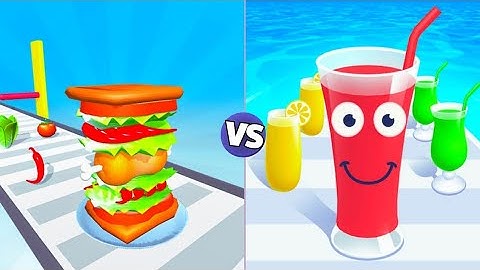 Sandwich runner game video Vs Juice run New 2025 | Gameplay”Android,iOS