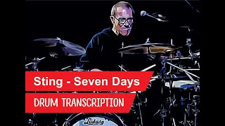 Sting - Seven Days (Drum Transcription, Vinnie Colaiuta)