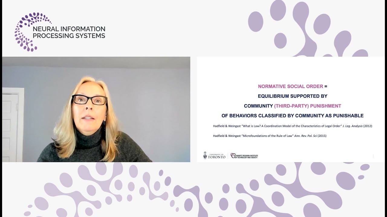 Gillian Hadfield | The Normative Infrastructure of Cooperation, NeurIPS 2020