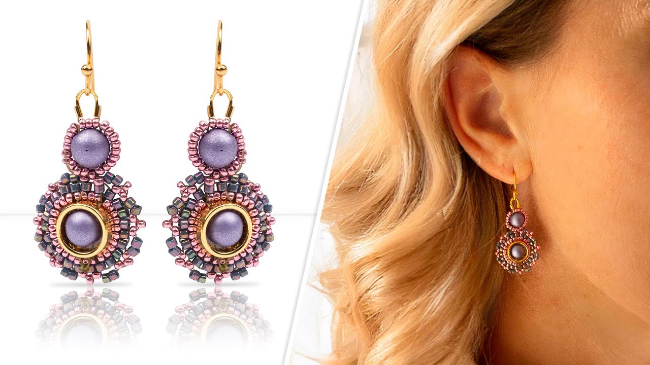 Orchid Iris Earrings - DIY Jewelry Making Tutorial by PotomacBeads