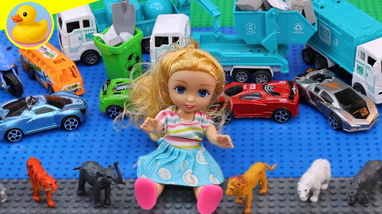 لعبة سيارات المدينة وحيوانات الغابة !! العاب_اطفال_تخيلية