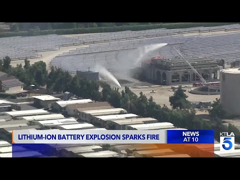 Lithium-ion battery explosion in La Verne sparks fire