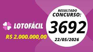 Lotofacil Resultado concurso 3692 22/05/2026