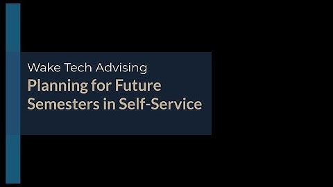 Planning for Future Semesters in Self-Service