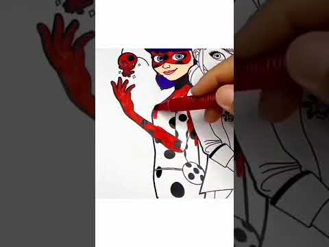 Colorindo LADYBUG e MARINETTE de MIRACULOUS | #shorts