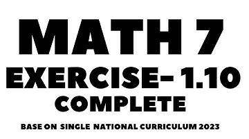 Exercise  1.10 Complete - 7th Class Math || Aftab Ahmad  Nasir