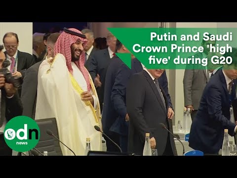 Putin and Saudi Crown Prince 'high five' during G20