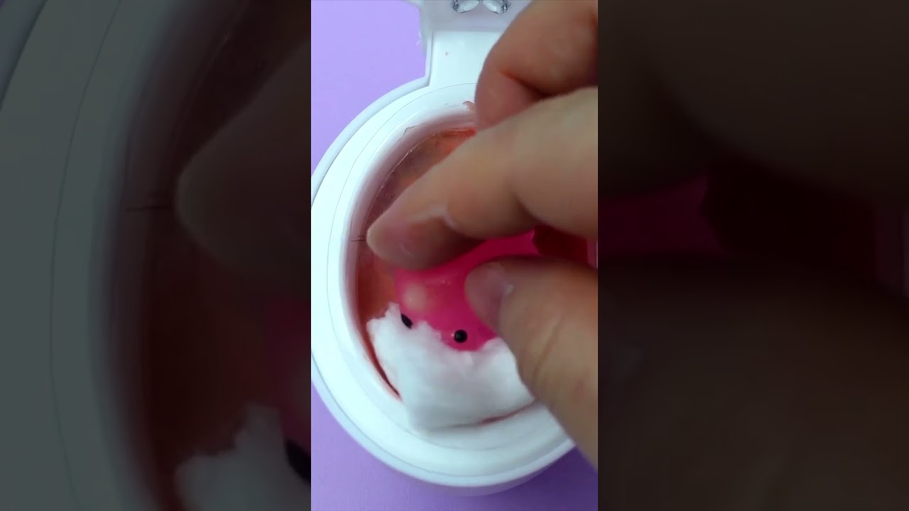 Popping pimples glitter mochi squishy - self care the disgusting seal fidget toy, before and after