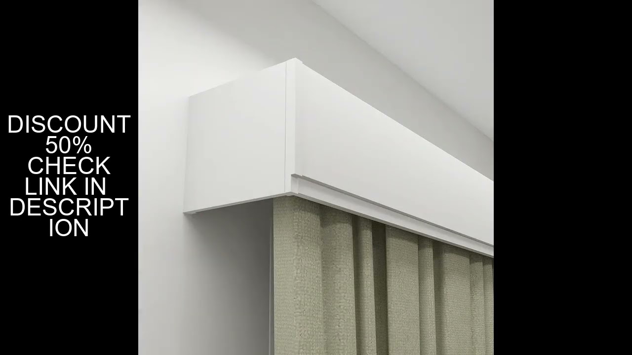 TIPIACE-Modern Double Eyelid Curtain Box with 2 Tracks, Ceiling/Wall Mount Custom Length for Living
