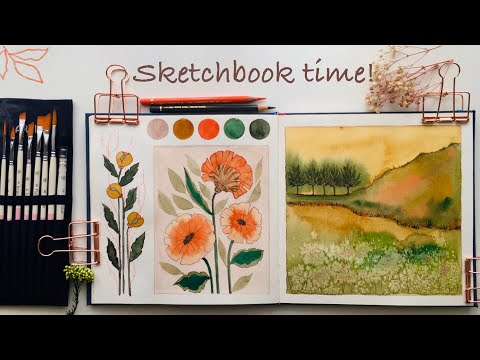 Sketchbook Time! Watercolor Painting + Color Mixing  With Kuretake Art Nouveau