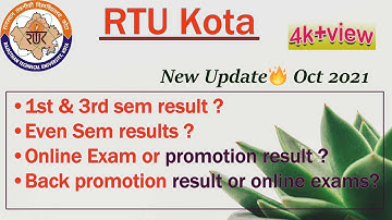 RTU Odd & Even Sem Promotion Result Update 2021 | RTU Kota