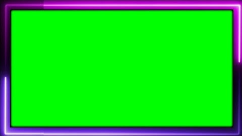 Neon Light Move Border Animation Frame Green Screen Effect HD Video