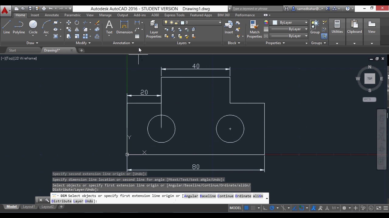 Autocad 2016 proje çizimi ( teknik resim okuma) YouTube