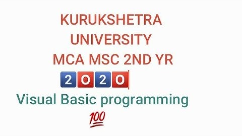 2🙄2🤣 visual Basic programming mca msc 2nd yr question paper #kuk #dde #technology