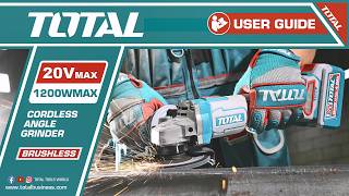 User Guide Cordless Angle Grinder 20V Unboxing Installation Function TOTAL TAGLI212025