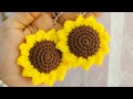 crochet sunflower|كروشيه ميدالية مفتاح