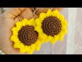 Crochet Sunflower كروشيه ميدالية مفتاح 