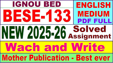 bese 133 ignou solved assignment 2026 / bese 133 solved assignment 2025-26 English / ignou bese133