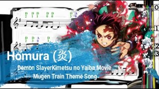 Homura | 炎 | Violin SHEET MUSIC [With Fingerings] | 鬼滅の刃無限列車編 | Demon Slayer Kimetsu no Yaiba [L5]