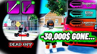 I SPENT 30,000 ON WEAPON CRATES SMH... | Roblox Block Spin