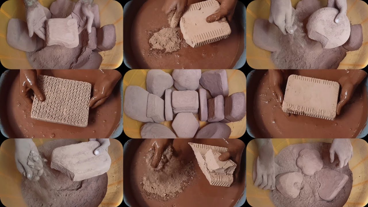 10K Celebration🎊🥳 Video 5/6 ||New Texture|| Red♥️Clay Dry+💦 Crumbling ASMR