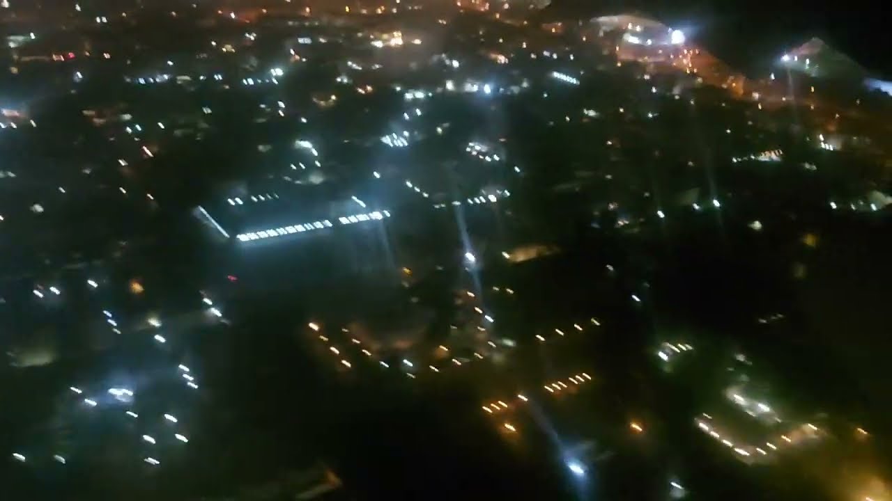 Night View of Dubai Airport Before Landing (DXB) Dubai Airport dubaicity YouTube