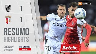 Resumo: Vitória SC 1-1 Braga (Liga 25/26 #6)