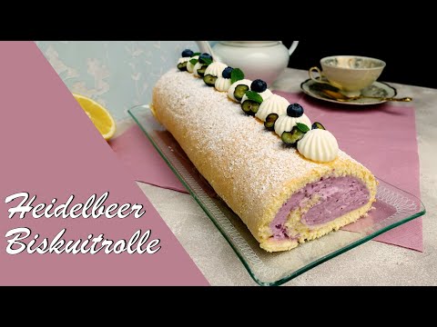 Heidelbeer Biskuitrolle | sommerlich, fruchtig \u0026 leicht