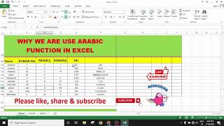 ARABIC & ROMAN Function in Excel II Roman and Arabic Function in excel in hindi | ARABIC NO CONVERT