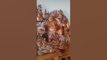 Tượng di lạc gỗ bách xanh mộc châu.