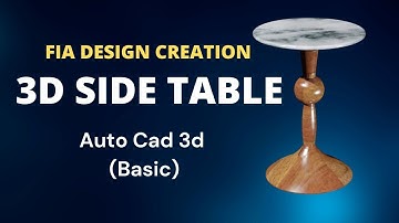 3d Side Table in Auto Cad Step by Step  #design #trendingshorts #shorts  #autocad #2d&3d #furniture