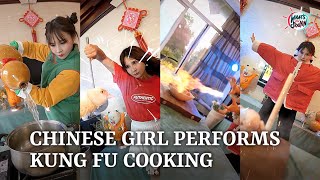 「TikTok China」Chinese Girl Performs Kung Fu Cooking Skill