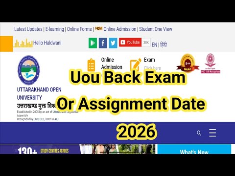 Uou Assignment Back Question. Answer Uou Back Exam Date 2026 | Uou Back Assignment Kab Honge 2026 | Uou Exam ...