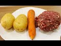 2 batatas, 1 cenoura e um pouco de carne - Seu jantar em poucos minutos