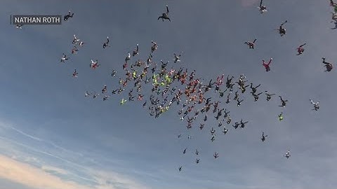 Skydivers attempt to break the vertical world record