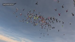 Skydivers attempt to break the vertical world record