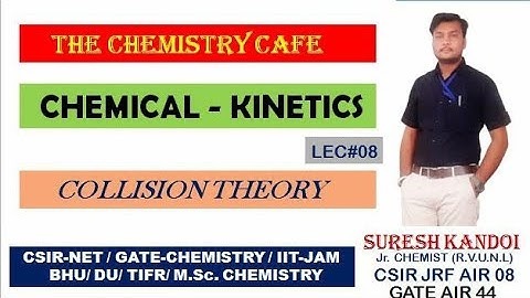 CHEMICAL KINETICS L8| COLLISION THEORY| CSIR NET| GATE| IIT JAM| BHU| TIFR| M.Sc. CHEMISTRY| DU| RU
