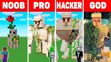 MINECRAFT NOOB vs PRO vs HACKER vs GOD Minecraft Pixel art: Golem / Animation