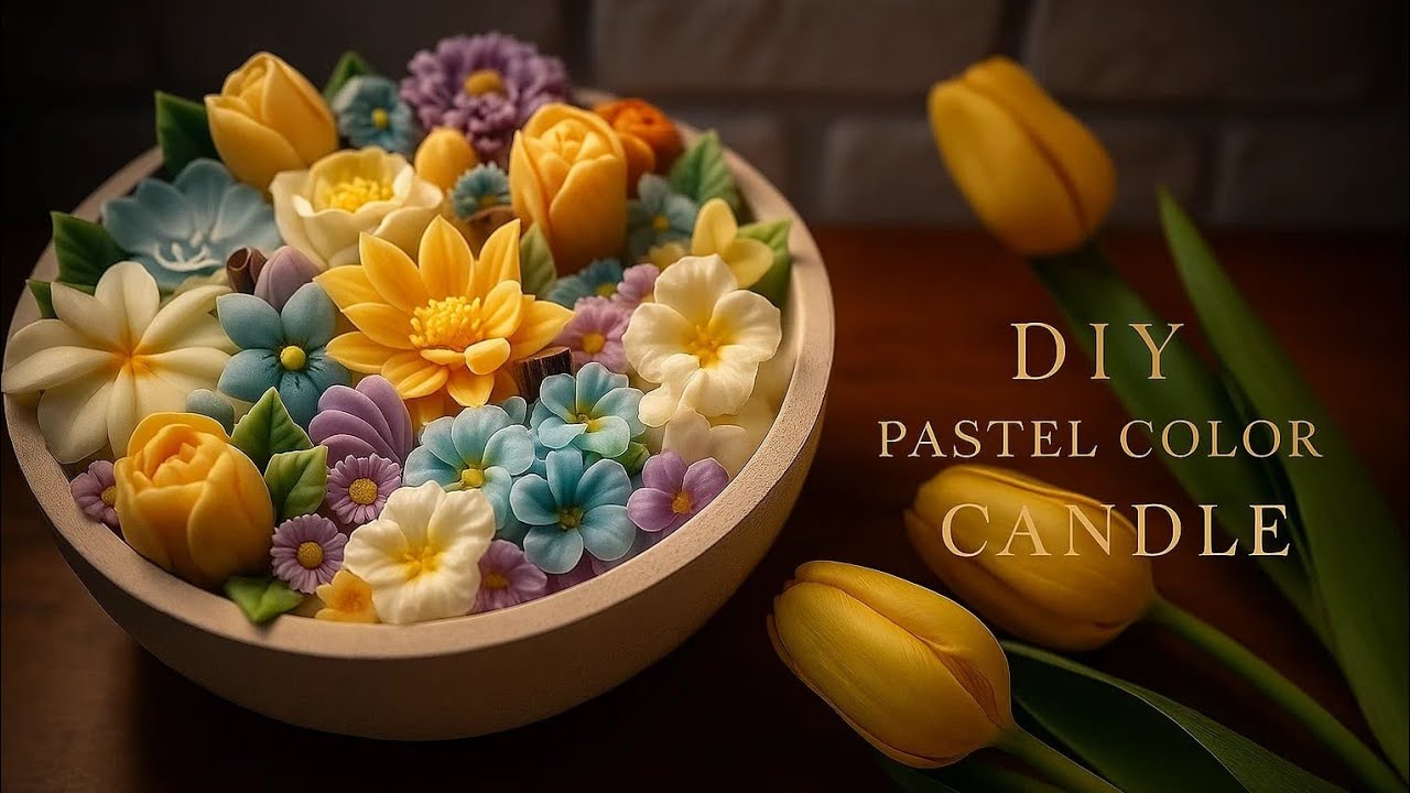 “DIY Wax Flower Bloom Candle 🌸 | How to Cast a Vessel & Create a Pastel Candle”