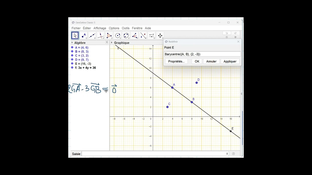 توظيف برمجية جيوجيبرا لإنشاء مرجح نقط GeoGebra جزء1من2