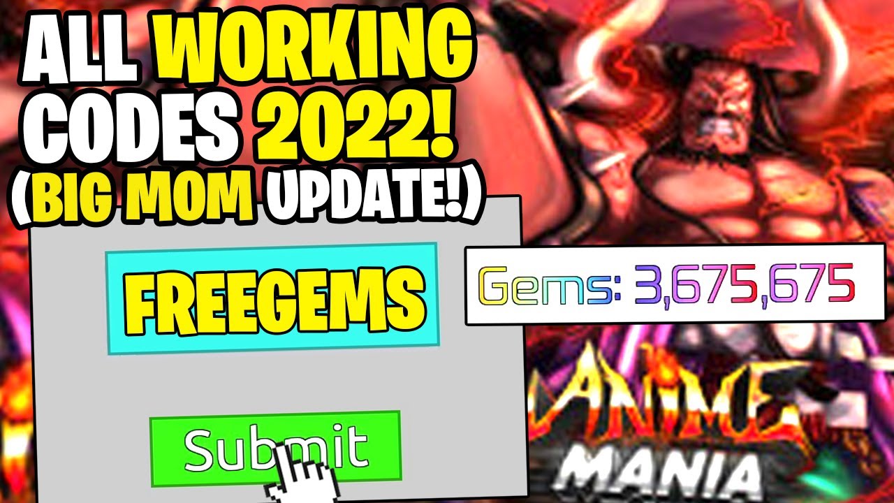 Anime Mania codes in Roblox Free Gems  Gold June 2022
