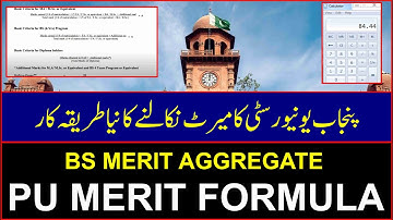 PU Merit Calculation 2020 For BS | PU Aggregate Calculations | Punjab University Merit Calculator